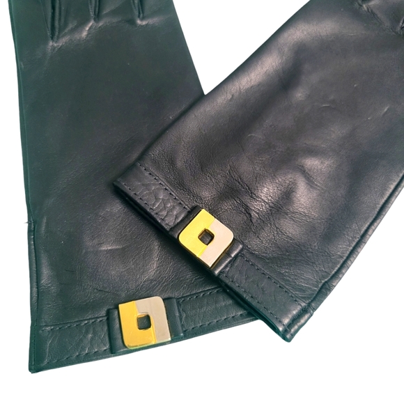 Women's LOEWE Black Leather W/interlocking LL logo Size 7.5 - Picture 5 of 8